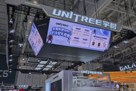Estand en la Conferencia Mundial de Robótica de Pekín del mayor vendedor mundial de robots humanoides, Unitree Robotics, que debutó en la Bolsa de Shanghái multiplicando casi por seis su valor.