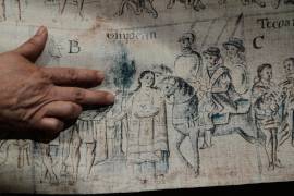 Un fresco de 1926 de Hernán Cortés y La Malinche de José Clemente Orozco decora el Antiguo Colegio de San Ildefonso en la Ciudad de México.