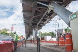 Trabajadores continúan en obras de rehabilitación de Línea 12 del Metro a la altura de la estación del metro
