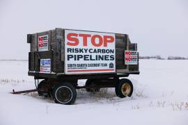 Oposición a un oleoducto de carbono en Hartford, Dakota del Sur.