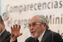 CIUDAD DE MÉXICO, 19NOVIEMBRE2021.- Bernardo Batiz, aspirante a ocupar de Ministro de la Suprema Corte de Justicia de la Nación, durante su comparecencia en la sala de comparecencias en el Senado de la República. FOTO: GRACIELA LÓPEZ /CUARTOSCURO.COM