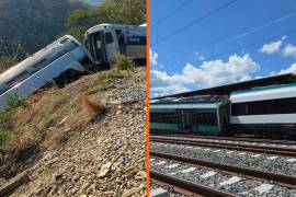 El descarrilamiento del Tren Interoceánico el 28 de diciembre en Oaxaca (I) y que un vagón del Tren Maya se descarrilara en la estación de Izamal, ubicada en el Tramo 3, en Yucatán, el pasado 19 de agosto (D).