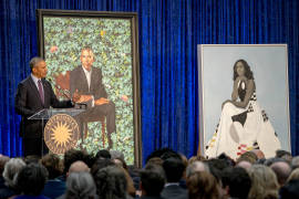 National Portrait Gallery ya exhibe los retratos de Barack y Michelle Obama