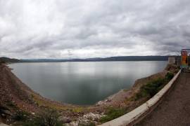 Vista aérea de la presa , cuya capacidad alcanzó el 34 % tras las lluvias recientes.