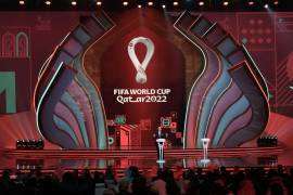 El presidente de la FIFA durante el sorteo de la Copa Mundial de Qatar 2022 en el Centro de Exhibiciones y Convenciones de Doha, el 1 de abril de 2022.