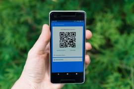 Imagen de código QR en un tteléfono móvil.