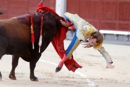La impresionante cornada de un torero en España