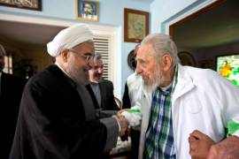 Fidel Castro se reúne con el presidente iraní Rohani