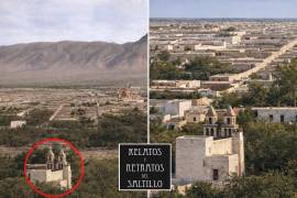 Templo de Los Pilares visto desde atrás, antecesor del Santuario de Guadalupe.