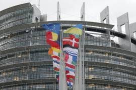 Exterior del Parlamento Europeo, en Estrasburgo, Francia. Alrededor de 400 millones de ciudadanos de la Unión Europea están llamados a las urnas el 9 de junio para elegir a los miembros del Parlamento Europeo.