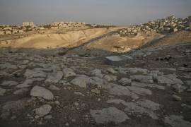 Una vista general de la zona E1, un terreno al este de Jerusalén entre el asentamiento israelí de Maale Adumim, a la izquierda, y la población de Eizariya, a la derecha, en la ocupada Cisjordania.