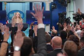 La secretaria de prensa de la Casa Blanca, Karoline Leavitt, durante una conferencia de prensa en la Casa Blanca en Washington.