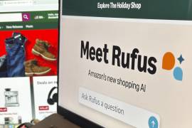 El asistente de compras basado en inteligencia artificial generativa, conocido como Rufus. Los chatbots de IA podrían ayudar en tus compras navideña, pero que siempre le den las respuestas correctas.