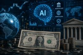 Imagen creada a través de Inteligencia artificial sobre la posibilidad de cómo la IA podría reforzar el dominio del dólar.