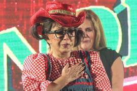 “La Chilindrina”, en foto del mes de agosto, cuando se llevó a cabo la presentación del video “Vamos a Jugar”, interpretado por el grupo Luk Vega y “La Chilindrina”, en el salón Tertulias del Centro Cultural Telmex de la CDMX. FOTO: ROGELIO MORALES /CUARTOSCURO.COM