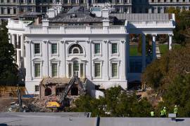 Vista de la parte demolida del Ala Este de la Casa Blanca en Washington, antes de la construcción de un nuevo salón de baile.