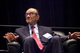 El expresidente de la Reserva Federal de EU, Alan Greenspan, en la en el Foro Nacional de Innovación de 2011, que se centró en la tecnología de la información gubernamental, en Washington el 23 de agosto de 2011.