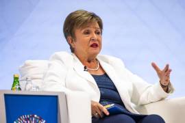 Kristalina Georgieva, directora gerente del Fondo Monetario Internacional (FMI), en una conferencia de prensa.