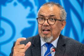 Tedros Adhanom Ghebreyesus, Director General of the World Health Organization (WHO), briefs the media during a press conference organized by the Geneva Association of United Nations Correspondents (ACANU), at the World Health Organization (WHO) headquarters in Geneva, Switzerland, Wednesday, April 29, 2026. (Martial Trezzini/Keystone via AP)