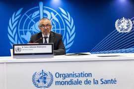 El director general de la OMS, Tedros Adhanom Ghebreyesus en una conferencia de prensa en la sede de la Organización Mundial de la Salud.
