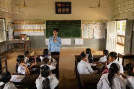 Una escuela cerca del Lago Tonle Sap en Camboya el 29 de junio del 2026.