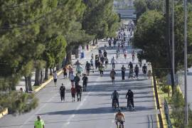 Cientos de ciclistas recorrieron el circuito para celebrar los 15 años de la Ruta Recreativa.