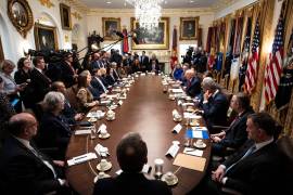 Pam Bondi, Lori Chavez-DeRemer y Kristi Noem estuvieron en una reunión de gabinete con el presidente Trump en enero. Todas habían dejado el gobierno para mayo.