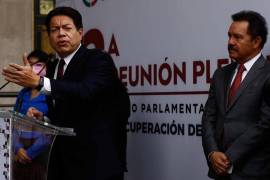 Ignacio Mier, coordinador de Morena en la Cámara de Diputados, y Mario Delgado, presidente nacional de dicho partido.