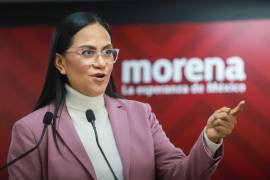 CIUDAD DE MÉXICO, 27OCTUBRE2026.- Ariadna Montiel Reyes, dirigente nacional de MORENA, anuncio que interpondrá denuncias penales en contra de la gobernadora de Chihuahua, Maru Campos, por difamación luego de que la panista la señalará de haberse reunido con líder del crimen organizado, esto durante su conferencia semanal. FOTO: MOISÉS PABLO/CUARTOSCURO.COM