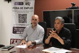 Plazas. Mario Mata y Marco Cantú anunciaron la Feria de Empleo para el próximo sábado.