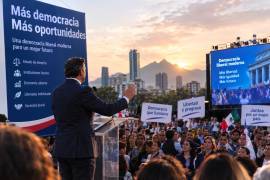 Imagen creada a través de la inteligencia artificial de un supuesto político de la democracia liberal en una campaña con su seguidores.