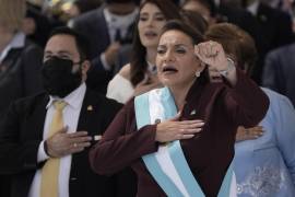 Xiomara Castro juramenta como la primera mujer presidenta de Honduras en el Estadio Nacional de Tegucigalpa, Honduras, el pasado 27 de enero de 2022.