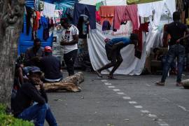 Campamento migrante en México