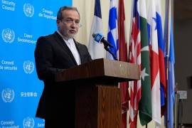 El ministro de exteriores iraní Abbas Araghchi en las Naciones Unidas, en Nueva YorK.