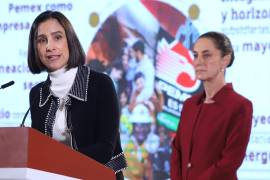 Elena González, secretaria de Energía, encabeza la presentación de la estrategia energética, la cual se mostró durante la conferencia matutina.