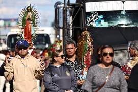 Se realizó la tradicional peregrinación de transportistas, que recorrió las calles de la ciudad esta tarde.