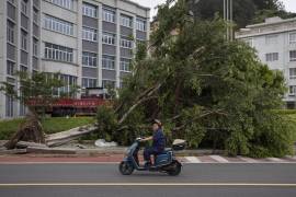 El tifón ‘Bavi’, ya debilitado tras tocar tierra durante la medianoche en la costa oriental de China, avanza este domingo hacia el interior del país.