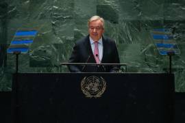 António Guterres, Secretario General de las Naciones Unidas, habla ante la Asamblea General de las Naciones Unidas durante la Cumbre para el Futuro en la sede de la ONU.