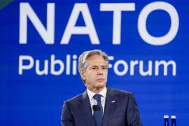 El Secretario de Estado de los Estados Unidos, Antony Blinken, asiste al Foro Público de la OTAN durante la Cumbre de la OTAN del 75.º aniversario en Washington.