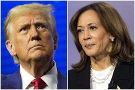 El candidato republicano, Donald Trump, y a la demócrata Kamala Harris, en eventos de campaña separados el miércoles 23 de octubre de 2024 en Duluth, Georgia, y Aston, Pensilvania.