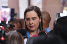 La diputada Beatriz Fraustro Dávila, presidenta de la Junta de Gobierno del Congreso de Coahuila, durante la sesión en la que se abordó el procedimiento para la designación del presidente municipal sustituto de Torreón.