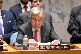El secretario general de la ONU, António Guterres, durante una reunión del Consejo de Seguridad sobre la situación en Oriente Medio en la sede del organismo en Nueva York.