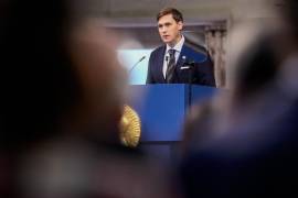 El director del Instituto Nobel, Jorgen Watne Frydnes, durante la ceremonia de entrega del Premio Nobel de la Paz en el Ayuntamiento de Oslo, Noruega.