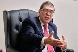 El ministro de Relaciones Exteriores de Cuba, Bruno Rodríguez Parrilla, concede una entrevista a The Associated Press el 30 de septiembre de 2025, en la Misión Permanente de Cuba en las Naciones Unidas.