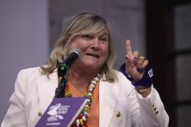 La directora regional para las Américas y el Caribe de ONU Mujeres, María Noel Vaeza en la inauguración de la Primera Cumbre Latinoamericana de Defensoras Digitales, en Ciudad de México.