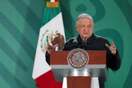 AMLO durante la conferencia de prensa matutina en Panotla, Tlaxcala en las instalaciones de la 23 Zona Militar.