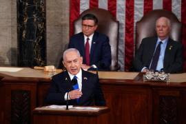 El primer ministro israelí Benjamin Netanyahu habló ante el Congreso de EU a invitación de los líderes Chuck Schumer, senador demócrata, Mike Johnson, representante republicano.