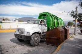 Una de las unidades reparadas iniciando labores en la zona centro del municipio.