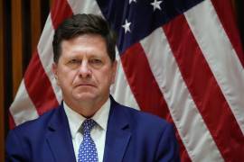 Jay Clayton, fiscal federal para el Distrito Sur de Nueva York, en conferencia de prensa en Nueva York.