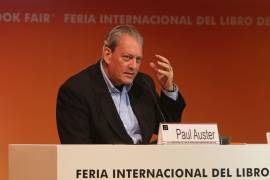 Imagen del 27 de noviembre de 2017. El escritor Estadounidense Paul Auster, presento su más reciente publicación literaria de nombre “4,3,2,1, en la Feria Internacional del Libro de Guadalajara (FIL).